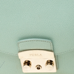 مملوكة مسبقًا Furla Mint Green Leather Metropolis Crossbody Bag