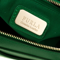Pre Owned Furla Green Leather Dolly Satchel
