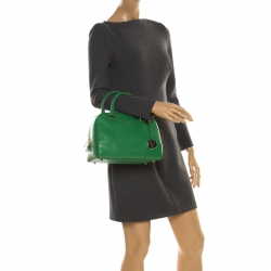 Pre Owned Furla Green Leather Dolly Satchel