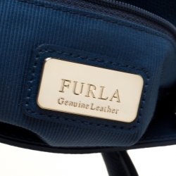 Pre Owned Furla Blue Leather Metropolis Satchel