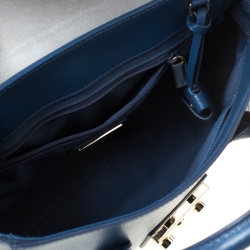 Pre Owned Furla Blue Leather Metropolis Satchel