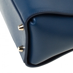 Pre Owned Furla Blue Leather Metropolis Satchel
