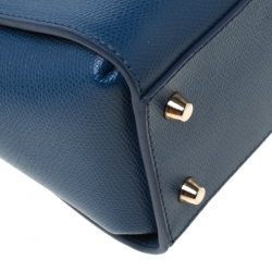 Pre Owned Furla Blue Leather Metropolis Satchel