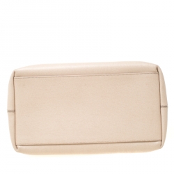 Pre Owned Furla Mint Green/Beige Glossy Rubber and Leather Push Lock Candy Satchel