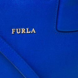 Pre Owned Furla Blue Leather Small Capriccio Tote
