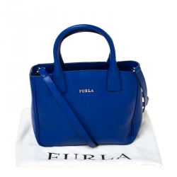 Pre Owned Furla Blue Leather Small Capriccio Tote