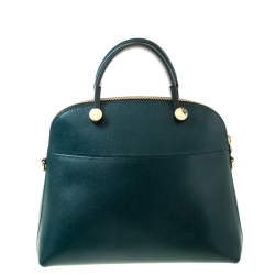 Pre Owned Furla Green Leather Piper Satchel