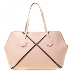 Pre Owned Furla Pink Leather Merletto Satchel