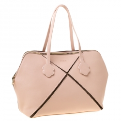 Pre Owned Furla Pink Leather Merletto Satchel