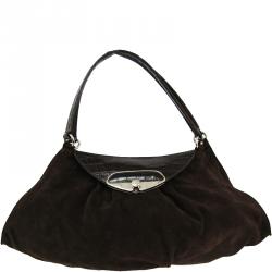 مملوكة مسبقًا Furla Brown Suede And Leather Satchel