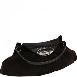 مملوكة مسبقًا Furla Brown Suede And Leather Satchel