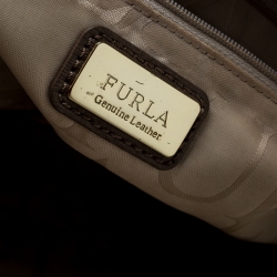 Pre Owned Furla Light Brown Saffiano Leather D-light Satchel