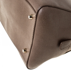 Pre Owned Furla Light Brown Saffiano Leather D-light Satchel