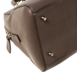 Pre Owned Furla Light Brown Saffiano Leather D-light Satchel