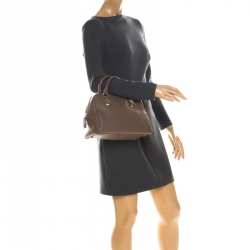 Pre Owned Furla Light Brown Saffiano Leather D-light Satchel