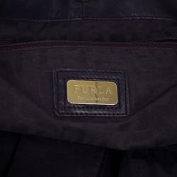 مملوكة مسبقًا Furla Blue Metallic Leather Elisabeth Hobo