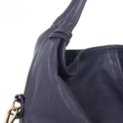 مملوكة مسبقًا Furla Blue Metallic Leather Elisabeth Hobo