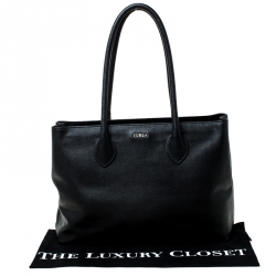 Pre Owned Furla Black Leather Martha Tote
