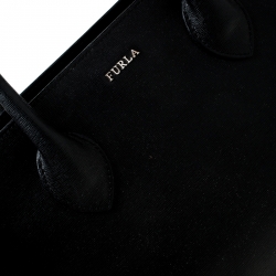 Pre Owned Furla Black Leather Martha Tote