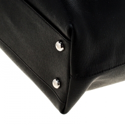 Pre Owned Furla Black Leather Martha Tote