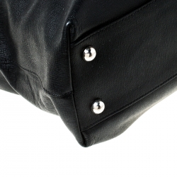 Pre Owned Furla Black Leather Martha Tote