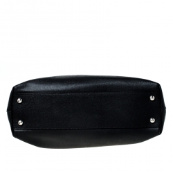 Pre Owned Furla Black Leather Martha Tote