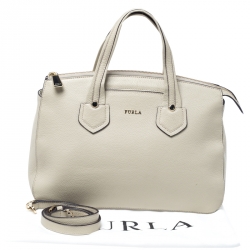 Pre Owned Furla Beige Leather Giada Satchel