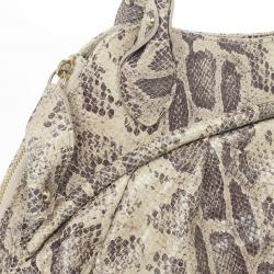 Pre Owned Furla Embossed Python Leather Clara Tote