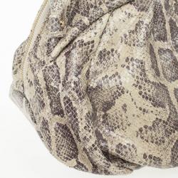 Pre Owned Furla Embossed Python Leather Clara Tote