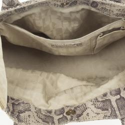 Pre Owned Furla Embossed Python Leather Clara Tote