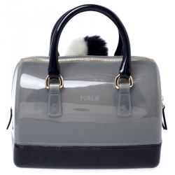 Pre Owned Furla Grey Rubber Small Candy Jungle Cookie Satchel