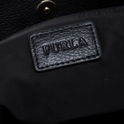 Pre Owned Furla Black Nylon and Leather Shopper Tote