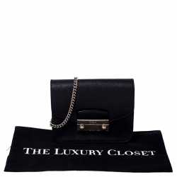 مملوكة مسبقًا Furla Black Leather Metropolis Crossbody Bag