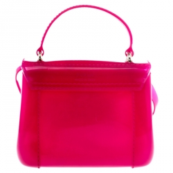 Pre Owned Furla Pink Rubber Candy Mini Crossbody Bag