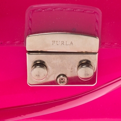 Pre Owned Furla Pink Rubber Candy Mini Crossbody Bag