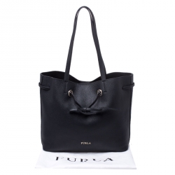 Pre Owned Furla Black Leather Costanza Tote