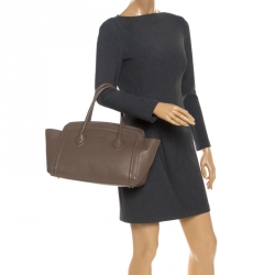 Pre Owned Furla Light Brown Leather Shoulder Bag