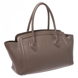 Pre Owned Furla Light Brown Leather Shoulder Bag