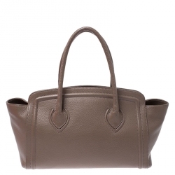 Pre Owned Furla Light Brown Leather Shoulder Bag