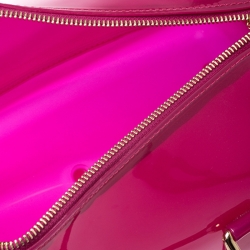 Pre Owned Furla Clear Fuchsia Rubber Candy Satchel