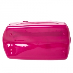Pre Owned Furla Clear Fuchsia Rubber Candy Satchel