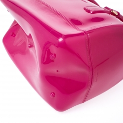 Pre Owned Furla Clear Fuchsia Rubber Candy Satchel
