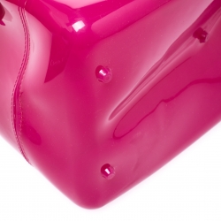 Pre Owned Furla Clear Fuchsia Rubber Candy Satchel