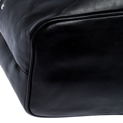 Pre Owned Furla Black Leather Drawstring Studded Shoulder Bag