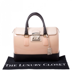 Pre Owned Furla Multicolor Glossy Rubber and Leather Push Lock Candy Satchel