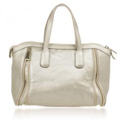 Pre Owned Furla Onyx Pebbled Leather 'Amazzone' Zip Hobo