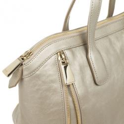 Pre Owned Furla Onyx Pebbled Leather 'Amazzone' Zip Hobo