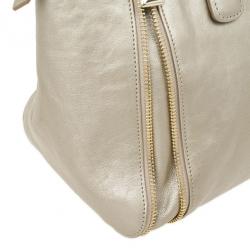 Pre Owned Furla Onyx Pebbled Leather 'Amazzone' Zip Hobo