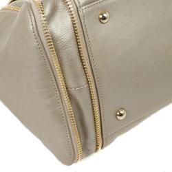 Pre Owned Furla Onyx Pebbled Leather 'Amazzone' Zip Hobo