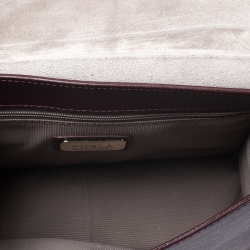 Pre Owned Furla Burgundy Leather Metropolis Shoulder Bag